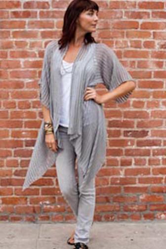 Goddis - Faith Drape Sweater In Pewter