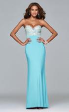 Faviana - S7715e Strapless Embroidered Evening Dress