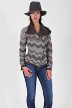 Goddis - Malik Chevron Knit Jacket In Quarry Rock