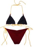 Leah Shlaer Swimwear - The Caviar Bikini Bottom In Bordeaux/jet Black