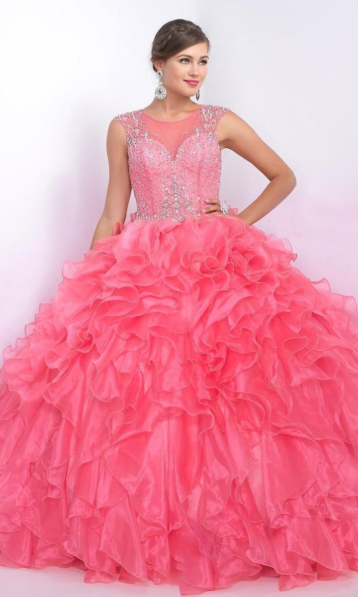 Blush - Q160 Illusion Jewel Neck With Open Back Ballgown