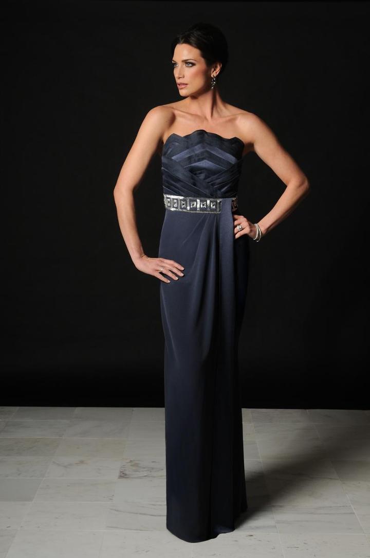 Daymor Couture - Pleated And Sequined Sheath Dress 504