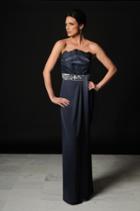 Daymor Couture - Pleated And Sequined Sheath Dress 504