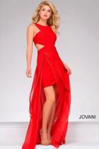Jovani - Elegant Jewel Neckline Dress With Unique Side Cutouts 3077