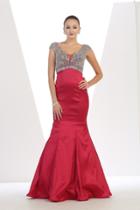 May Queen - Glamorous Jeweled Scoop Mermaid Dress Rq7419