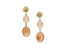 Tresor Collection - 18k Yellow Gold Earring With Milky Moonstone & Red Rutile