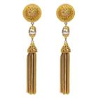 Ben-amun - Gold & Pearl Medallion Clip On Earrings With Gold Tassel