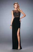 La Femme - 21583 Embellished Illusion Evening Gown