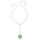 Heather Hawkins - Bar Chain Y Necklace In Fluorite Cube