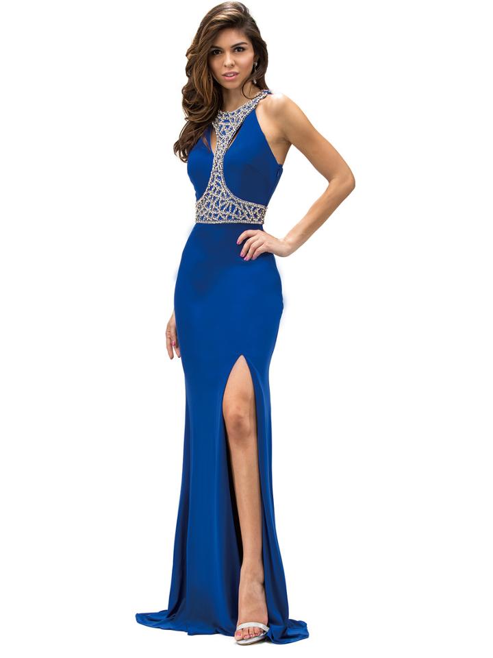 Sculpted Jewel-encrusted Fit And Flare Dress