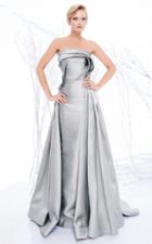 Mnm Couture - N0204 Strapless Straight Neckline Overskirt Sheath Gown