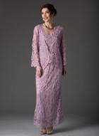 Soulmates - D7107 Hand Crochet 3/4 Bell Sleeve Three Piece Evening Gown