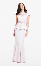 Daymor Couture - Sassy Cut Out Design Peplum Evening Dress 166