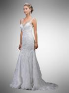 Dancing Queen - 44 Lace Embroidered Sheer Bridal Dress