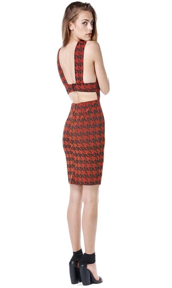 Again Collection - Beverly Cutout Dress In Black, Red