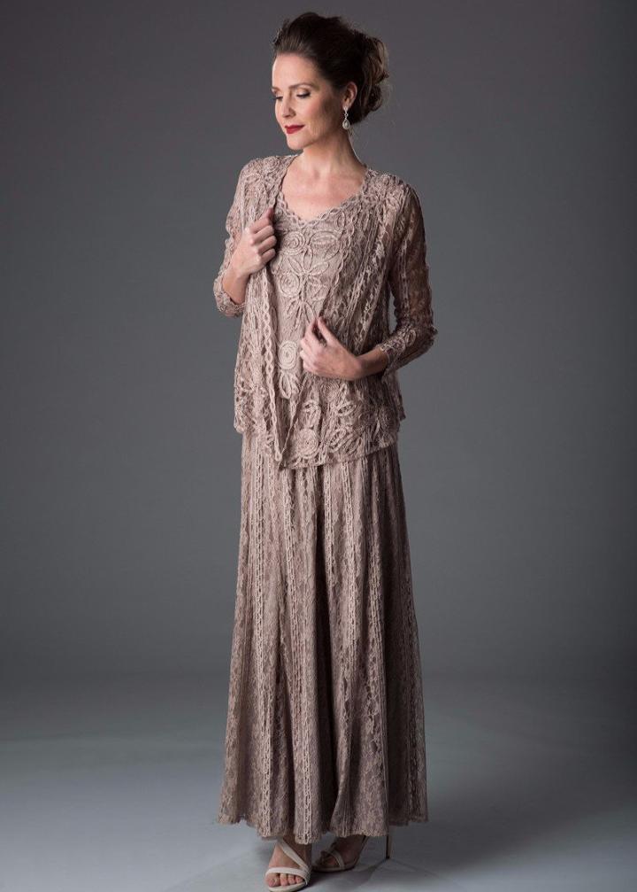 Soulmates - 1602 Embroidered Circle Skirt Three Piece Gown