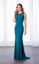 Cameron Blake - 217634 Beaded Bateau Neck Sheath Dress