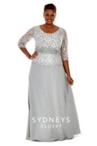 Sydney's Closet - Sc4020 Plus Size Dress In Dove Gray