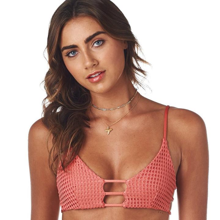 Montce Swim - Coral Crochet Cage Bralette Top