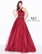 Mac Duggal - 67663r Polka Dot Tulle Halter Style Evening Gown