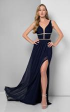Terani Couture - Lavish Shirred Sheath Gown With Gilded Details 1712p2535