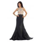 Long Trumpet Dress With Beaded Illusion Bodice