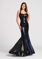 Ellie Wilde - Ew118030 Fully Sequined Halter Mermaid Dress