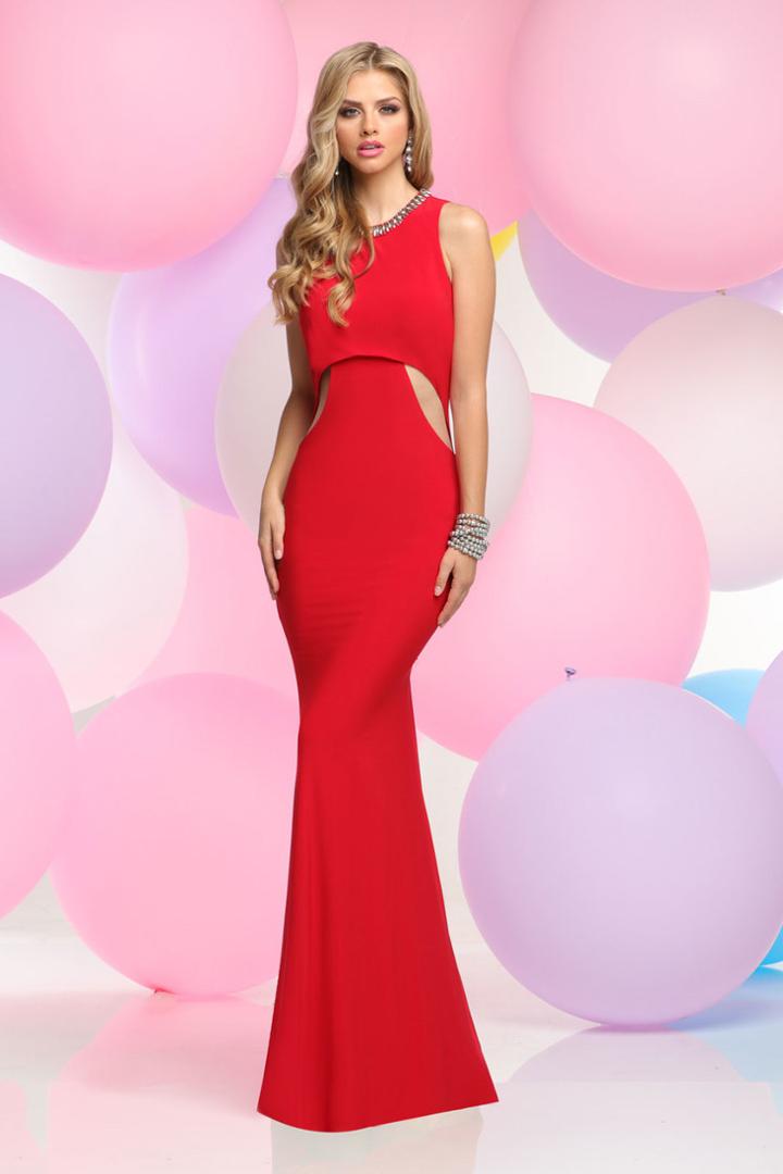 Zoey Grey - Bead Embellished High Neck Jersey Dress 30813