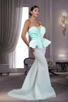 Mnm Couture - K3531 Tiered Peplum Trumpet Gown