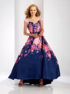 Clarisse - 3569 Off The Shoulder High Low Evening Gown
