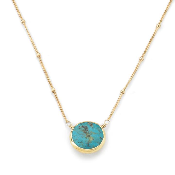 Margaret Elizabeth - Bezel Necklace Turquoise