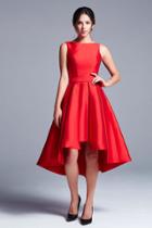 Ieena For Mac Duggal - 25036 High Neck Dress In Red