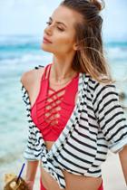 2018 Malai Swimwear - Awe Fishbone Cherry High Neck Top T00332