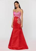Ashley Lauren - 1076 Beaded Mermaid Rosette Evening Dress