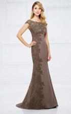 Montage By Mon Cheri - 217948 Bateau Beaded Lace Illusion Evening Gown