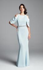 Daymor Couture - 350 Cold Shoulder Beaded Waist Sheath Gown