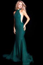 Jovani - 55185 High Halter Glitter Jersey Mermaid Gown