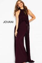 Jovani - 51570 Bead Embellished Lace Overlay High Halter Dress