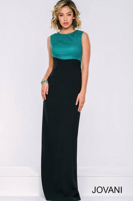 Jovani - Two-tone Asymmetrical Empire Evening Dress 39212
