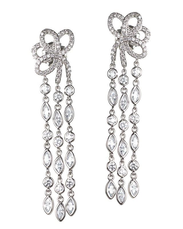 Cz By Kenneth Jay Lane - Floral Fringe Earrings