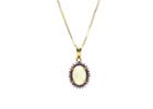 Tresor Collection - 18k White Gold Pendant With Ethiopian Opal & Pink Sapphire