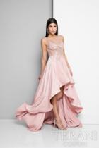 Terani Prom - Sleeveless Hi-low Gown With Sweep Train 1712p2465
