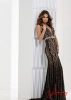 Jasz Couture - 5643 Dress In Black And Nude