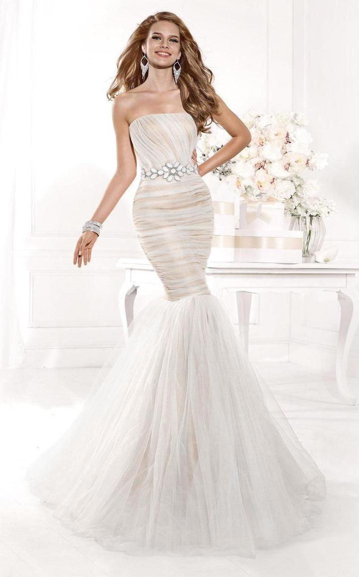 Tarik Ediz - Mte92378 Strapless Ruched Trumpet Gown