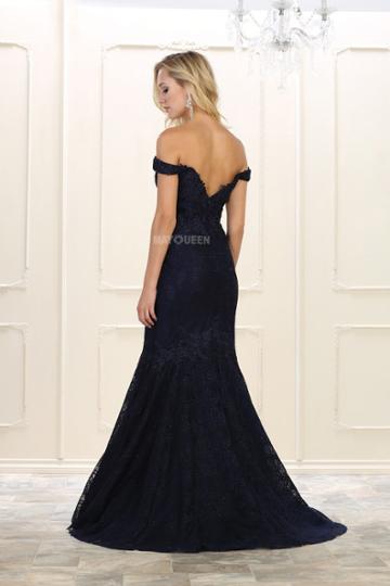 May Queen - Rq7561 Floral Lace Appliqued Lattice Trumpet Bridal Gown