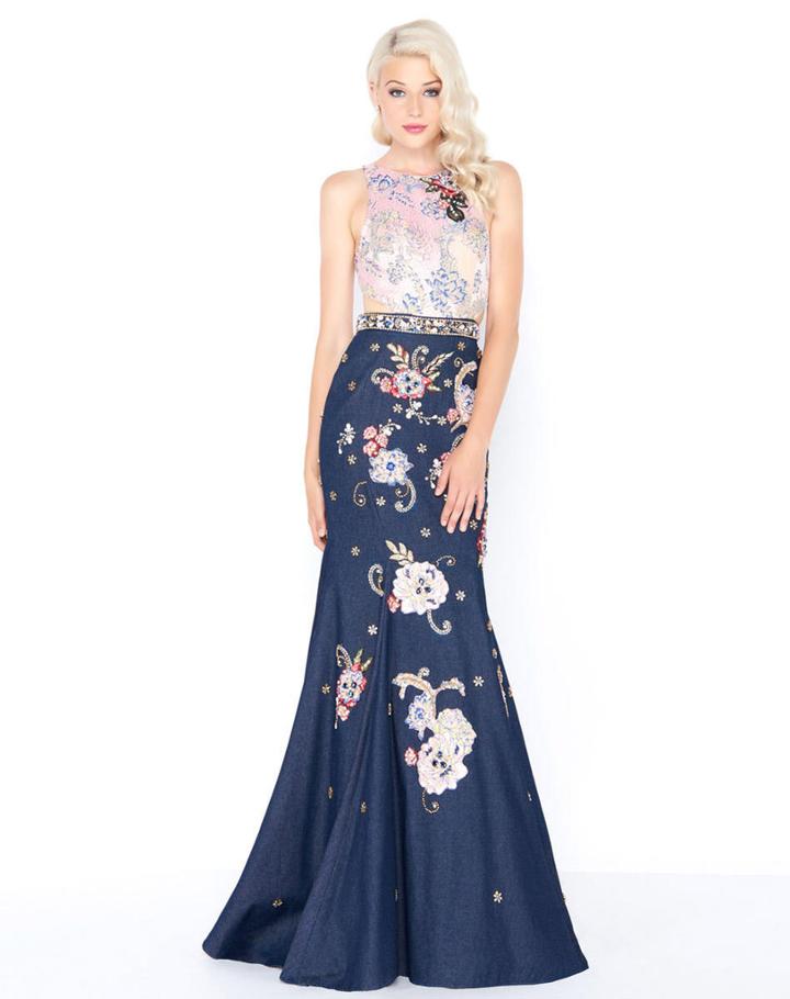 Mac Duggal - 40845m Floral Appliqued Trumpet Gown