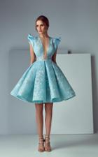 Saiid Kobeisy - 3169 Peaked Shouldered Illusion Dress