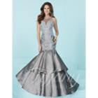 Tiffany Designs - Flouncy Tiered Mermaid Illusion Long Evening Gown 16211