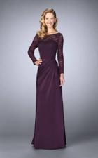 La Femme - 23435 Beaded Lace Sheath Dress