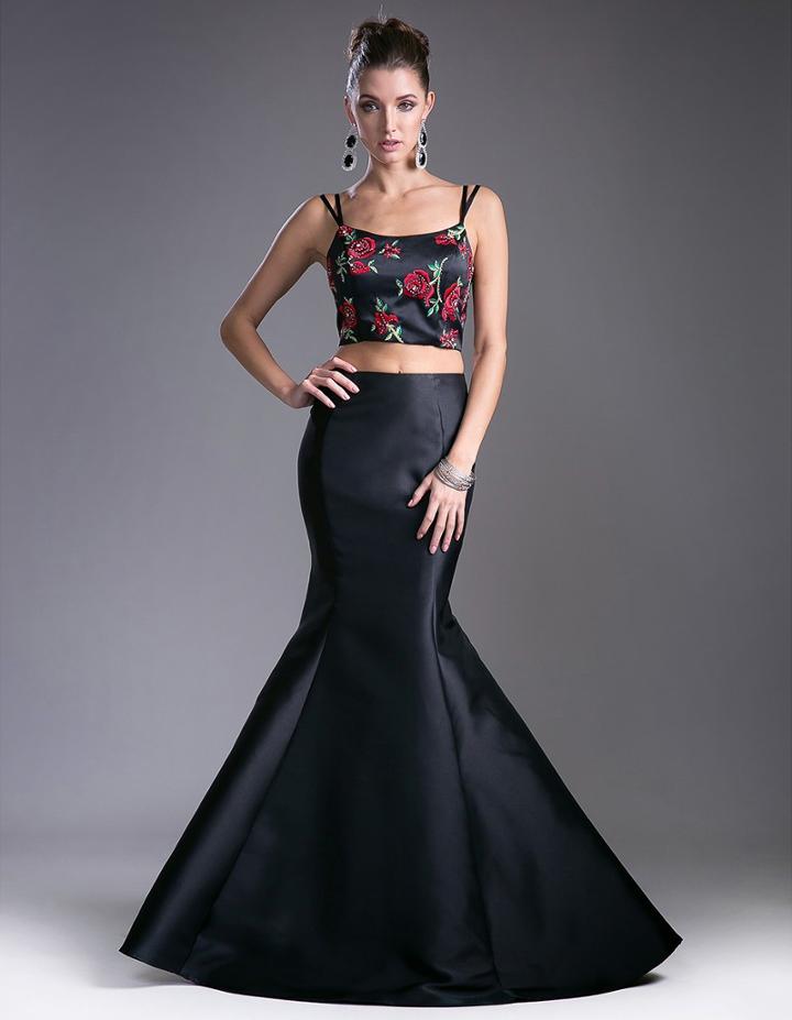 Cinderella Divine - Two Piece Floral Mermaid Dress